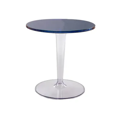 Minimalist Plastic Tawny Round End Table