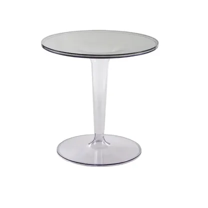 Minimalist Plastic Tawny Round End Table