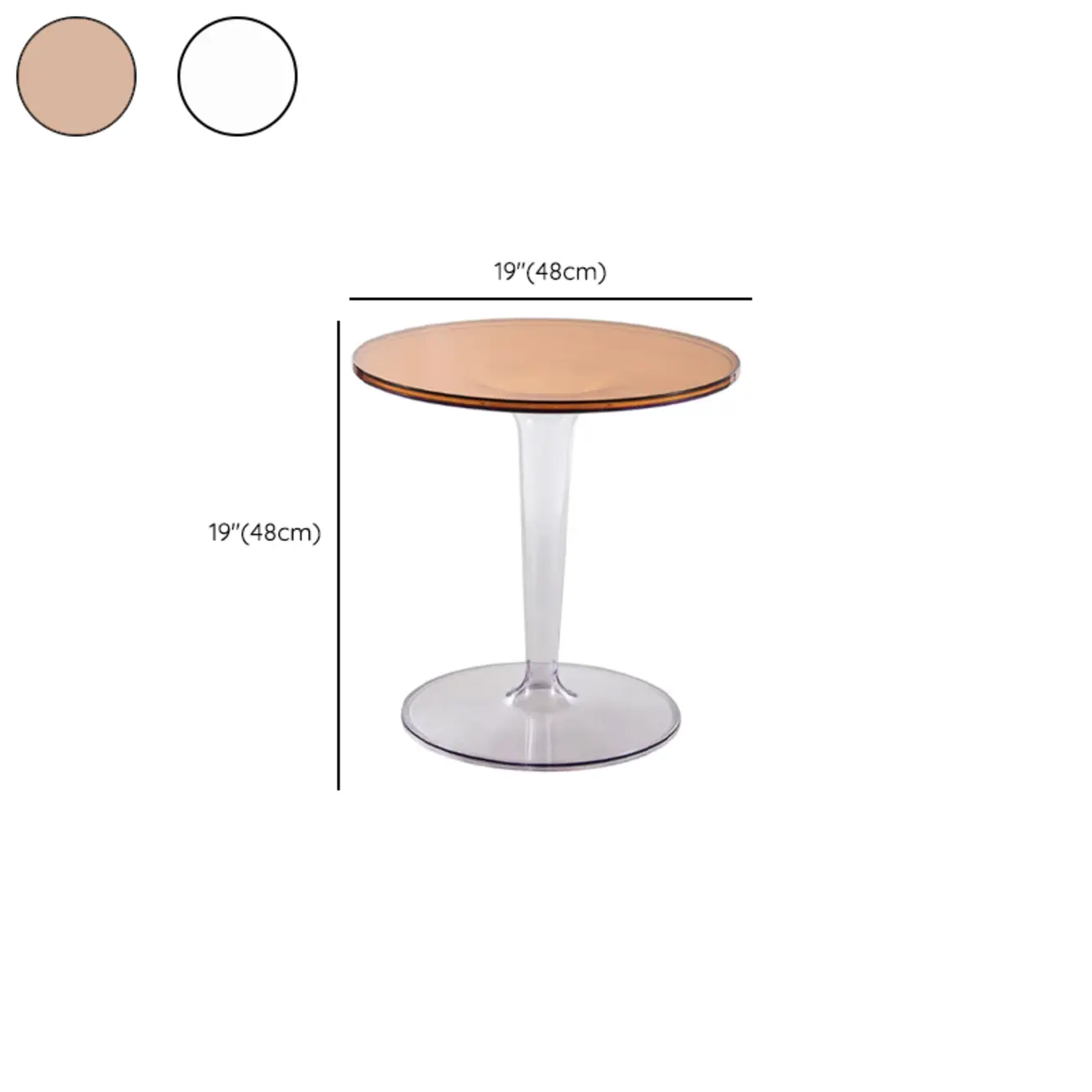 Minimalist Plastic Tawny Round End Table | homeyfad