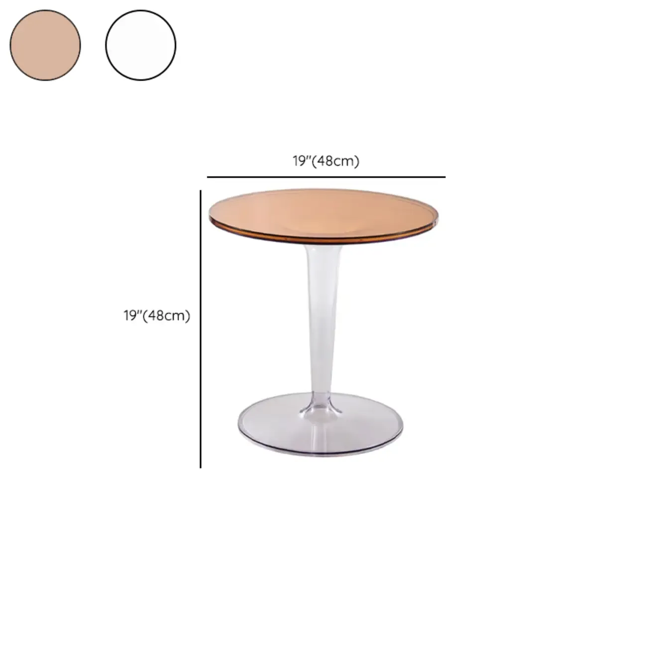Minimalist Plastic Tawny Round End Table