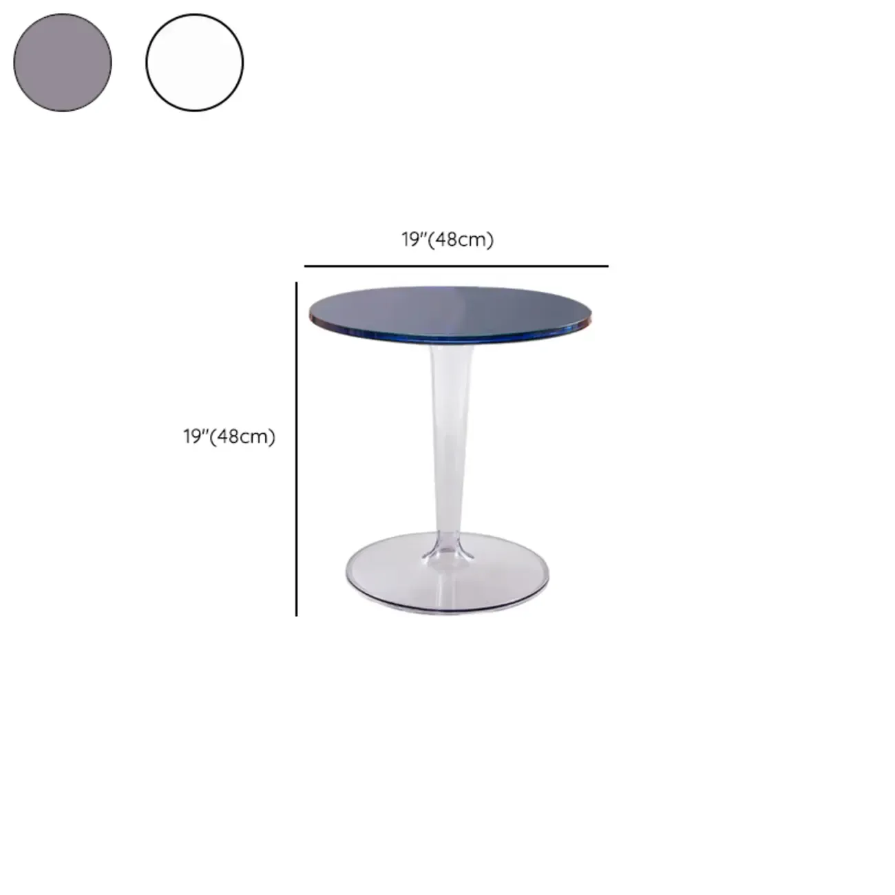 Minimalist Plastic Tawny Round End Table
