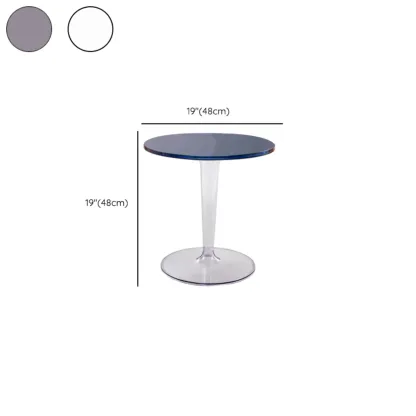 Minimalist Plastic Tawny Round End Table