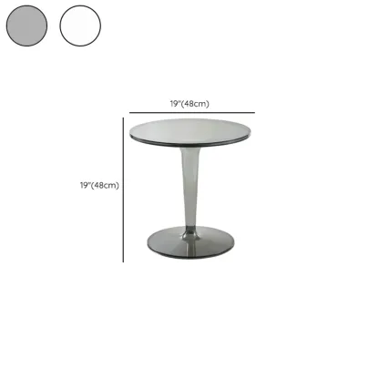 Minimalist Plastic Tawny Round End Table