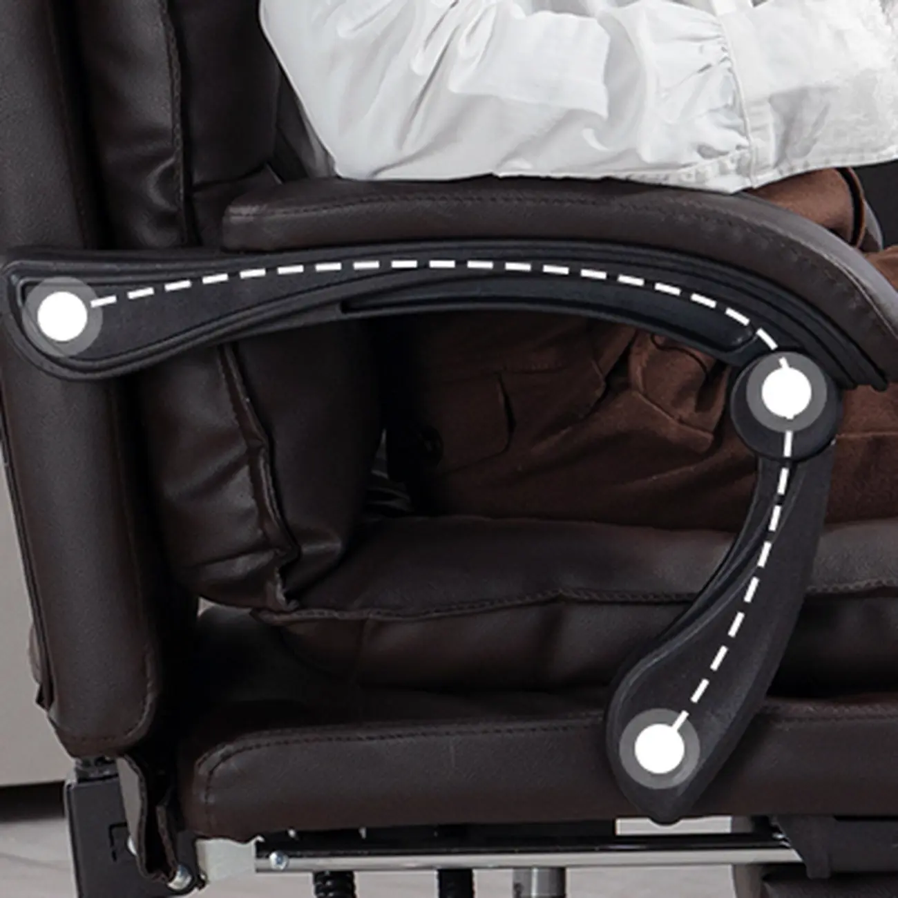 Modern Brown Leather Reclining Executive Office Chair Image - 9 | homeyfad