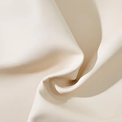 Beige Leather Armless Swivel Wide Office Chair Image - 15