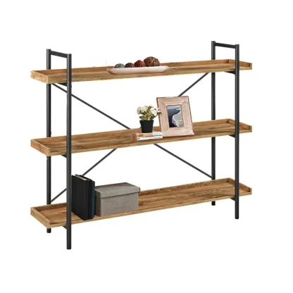 5-Tier Open Back Metal Frame Rectangular Bookcase Image - 5
