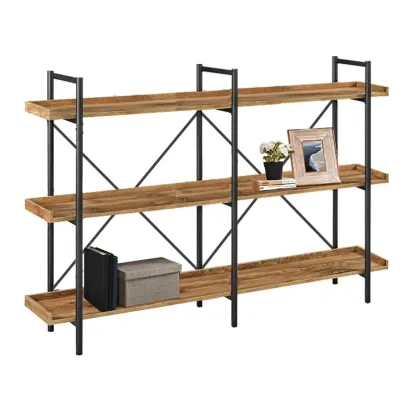 5-Tier Open Back Metal Frame Rectangular Bookcase Image - 10