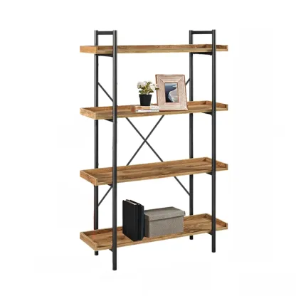 5-Tier Open Back Metal Frame Rectangular Bookcase Image - 13