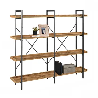 5-Tier Open Back Metal Frame Rectangular Bookcase Image - 14
