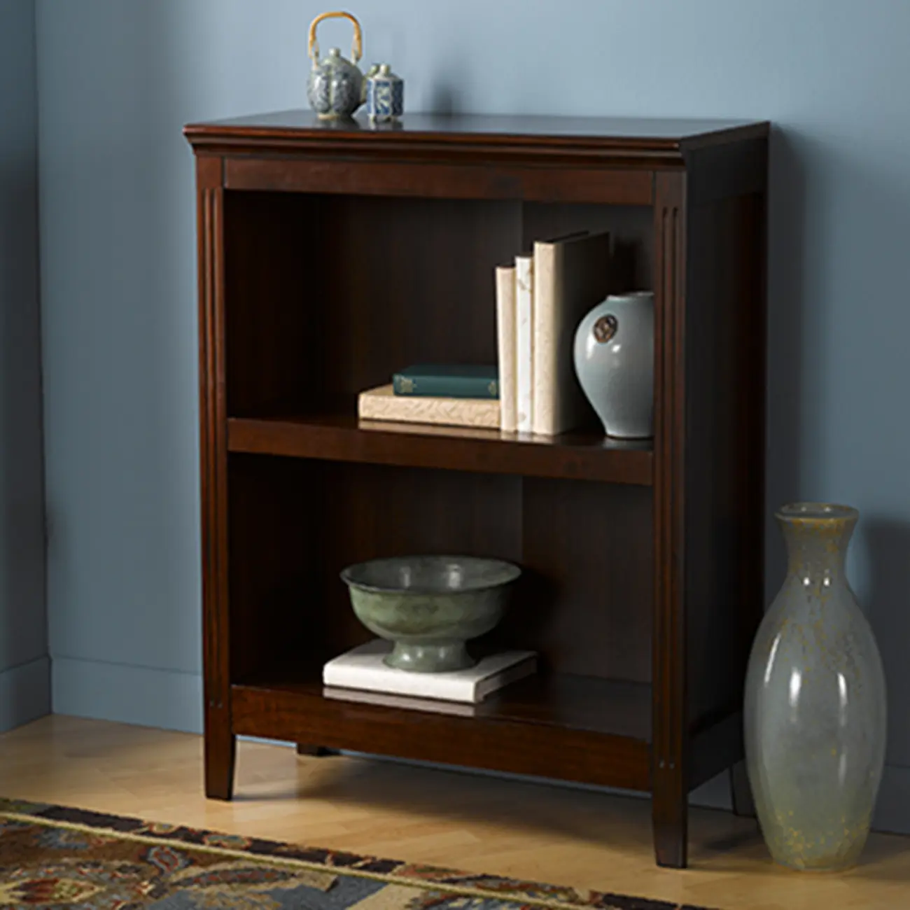 Classic Birch Wood 5-Tier Vertical Barrister Bookcase Image - 2 | homeyfad