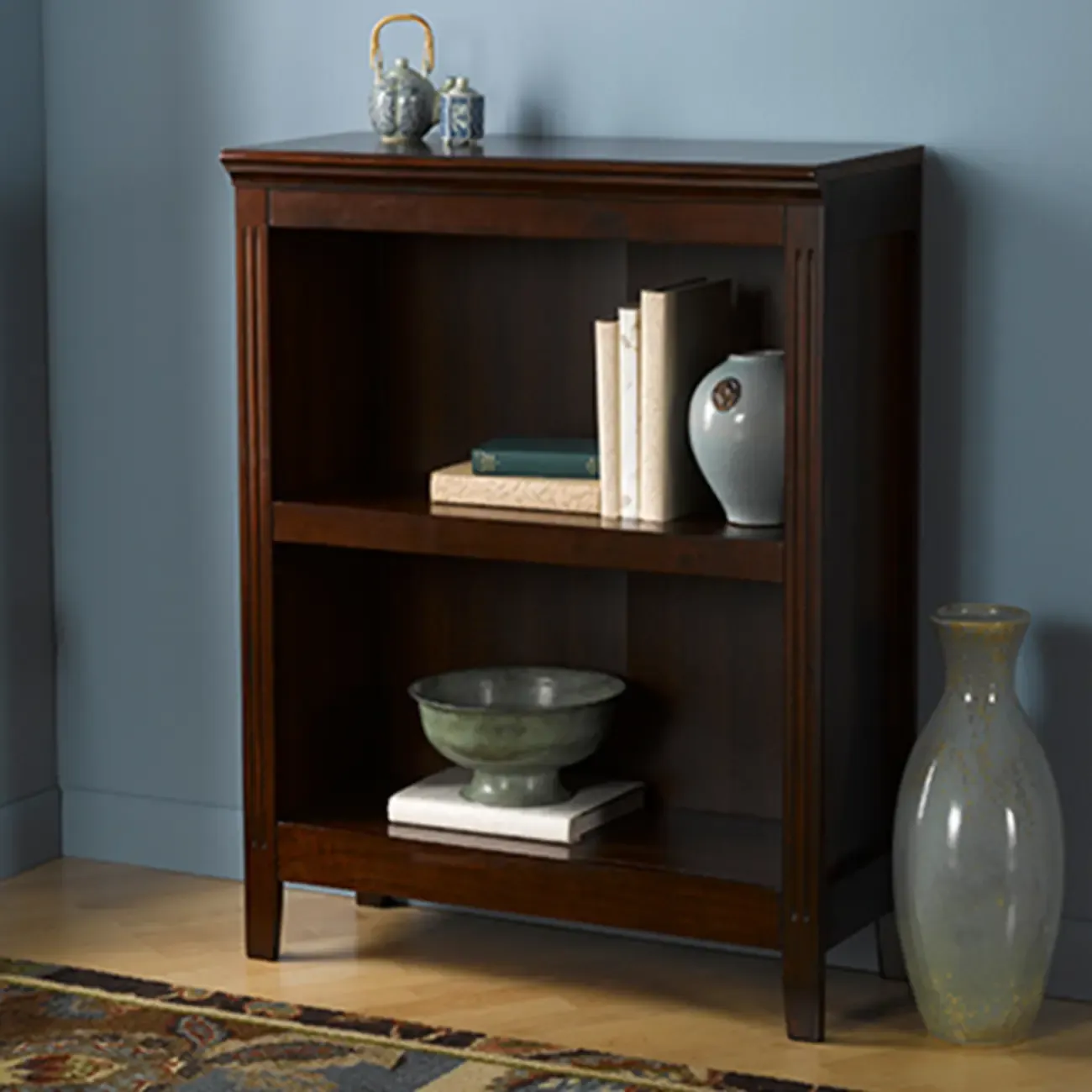 Classic Birch Wood 5-Tier Vertical Barrister Bookcase Image - 2