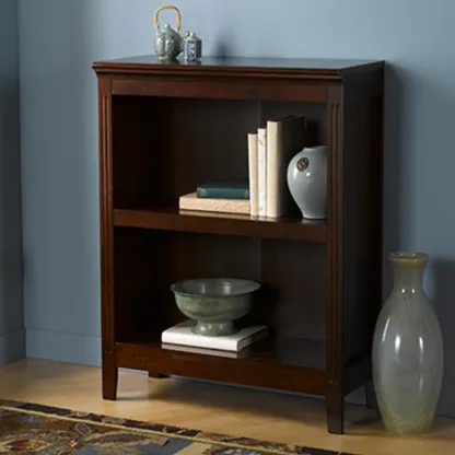 Classic Birch Wood 5-Tier Vertical Barrister Bookcase Image - 2