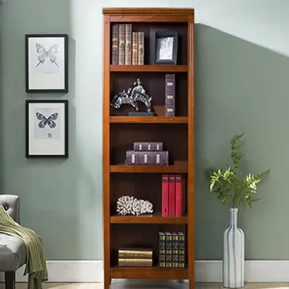Classic Birch Wood 5-Tier Vertical Barrister Bookcase Image - 21