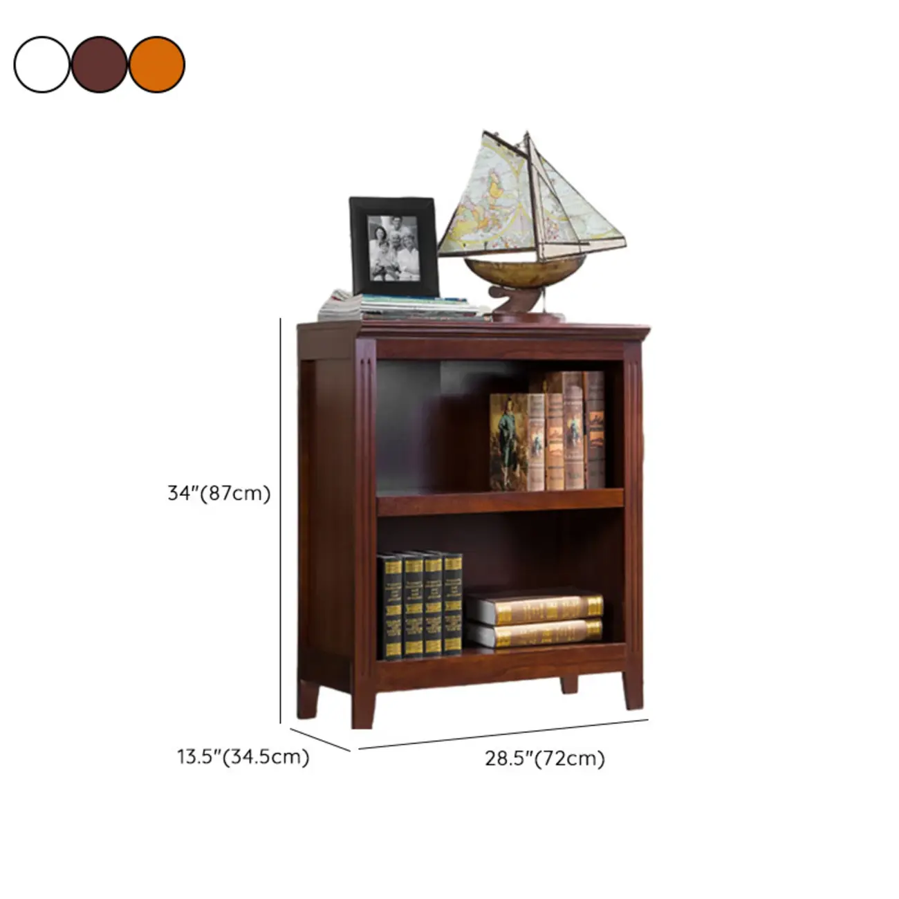 Classic Birch Wood 5-Tier Vertical Barrister Bookcase Image - 33 | homeyfad