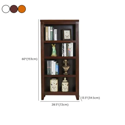 Classic Birch Wood 5-Tier Vertical Barrister Bookcase Image - 37