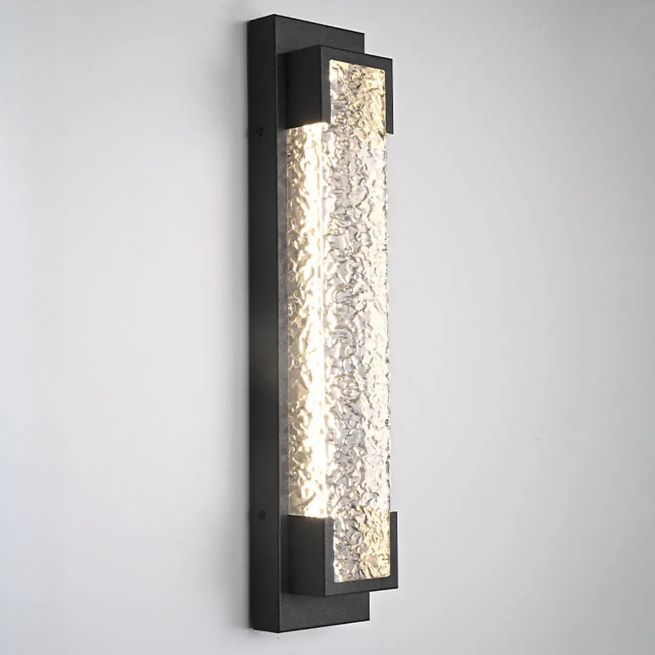 Modern Black Steel Acrylic Outdoor Wall Light Image - 9