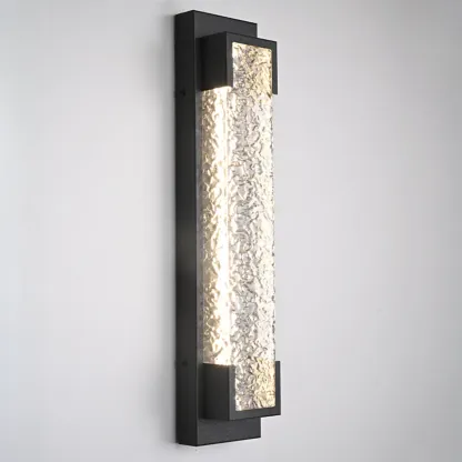 Modern Black Steel Acrylic Outdoor Wall Light Image - 9