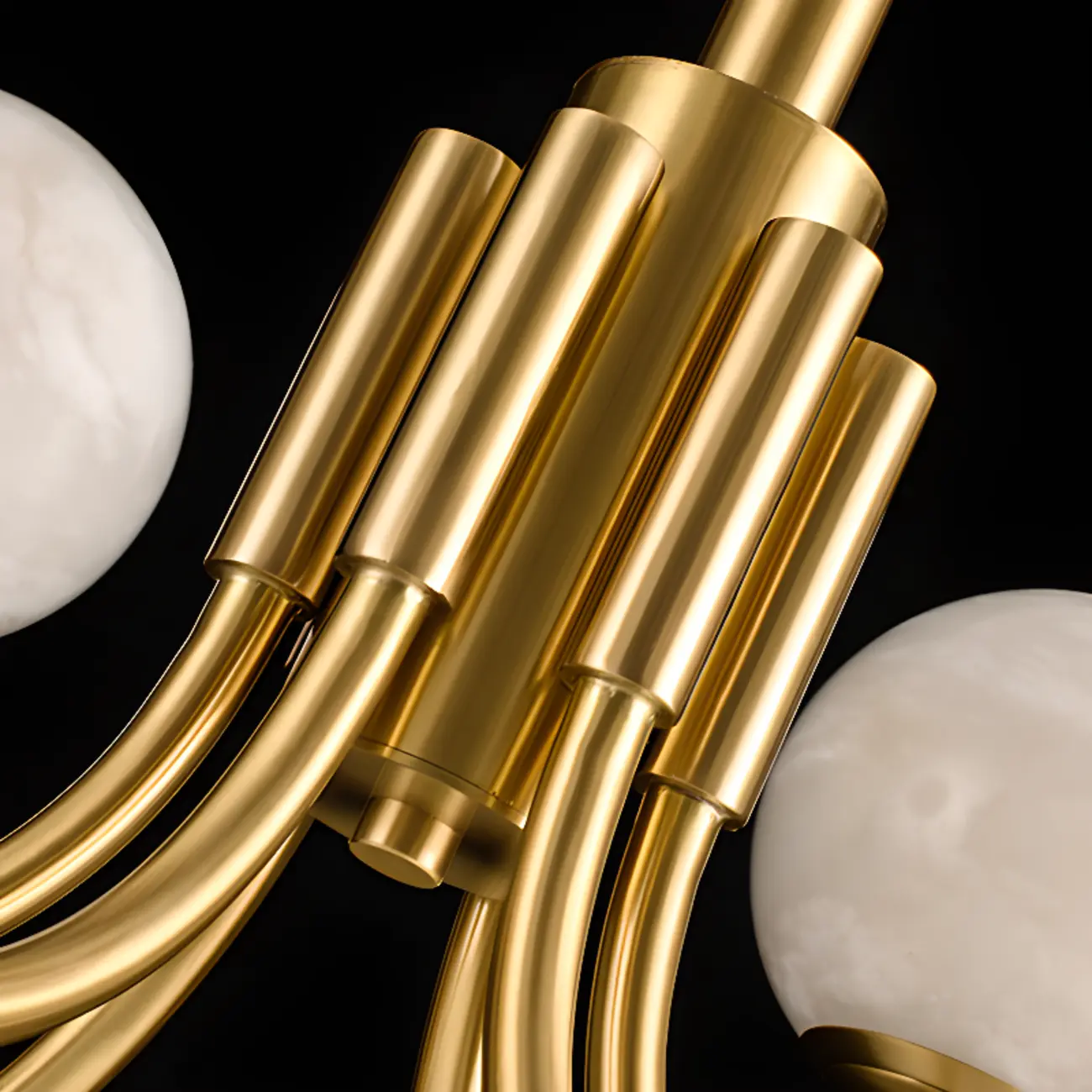 Gold Linear Glass Globe Modern Chandelier Light Image - 13 | homeyfad