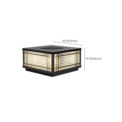 Square Solar Black Metal Glass Post Cap Light Image - 13
