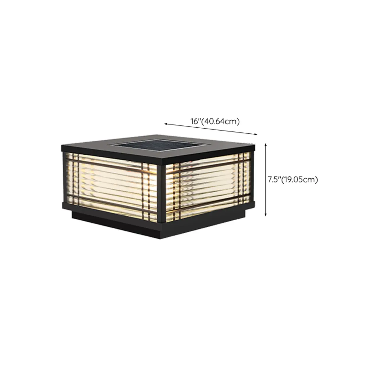 Square Solar Black Metal Glass Post Cap Light Image - 15 | homeyfad