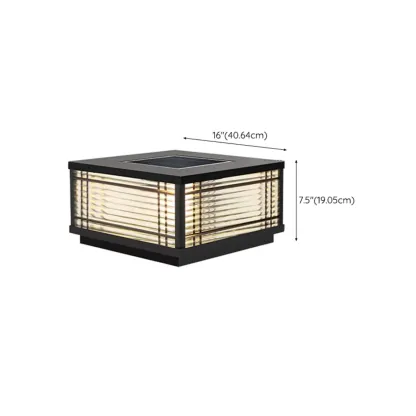 Square Solar Black Metal Glass Post Cap Light Image - 15