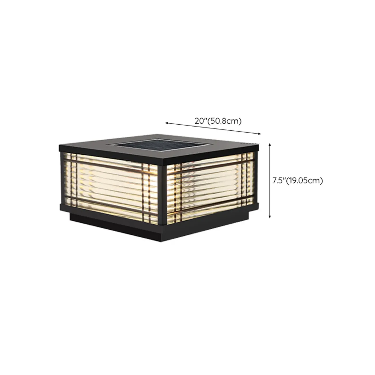 Square Solar Black Metal Glass Post Cap Light Image - 16 | homeyfad