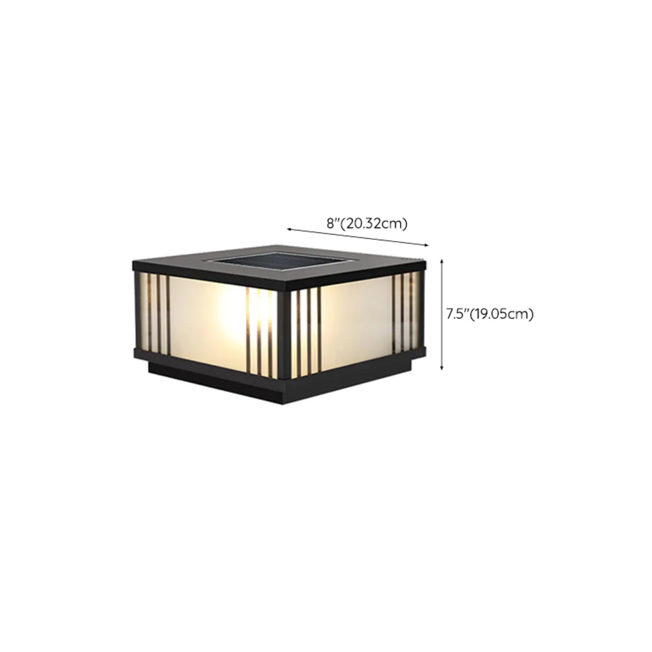 Square Solar Black Metal Glass Post Cap Light Image - 17 | homeyfad