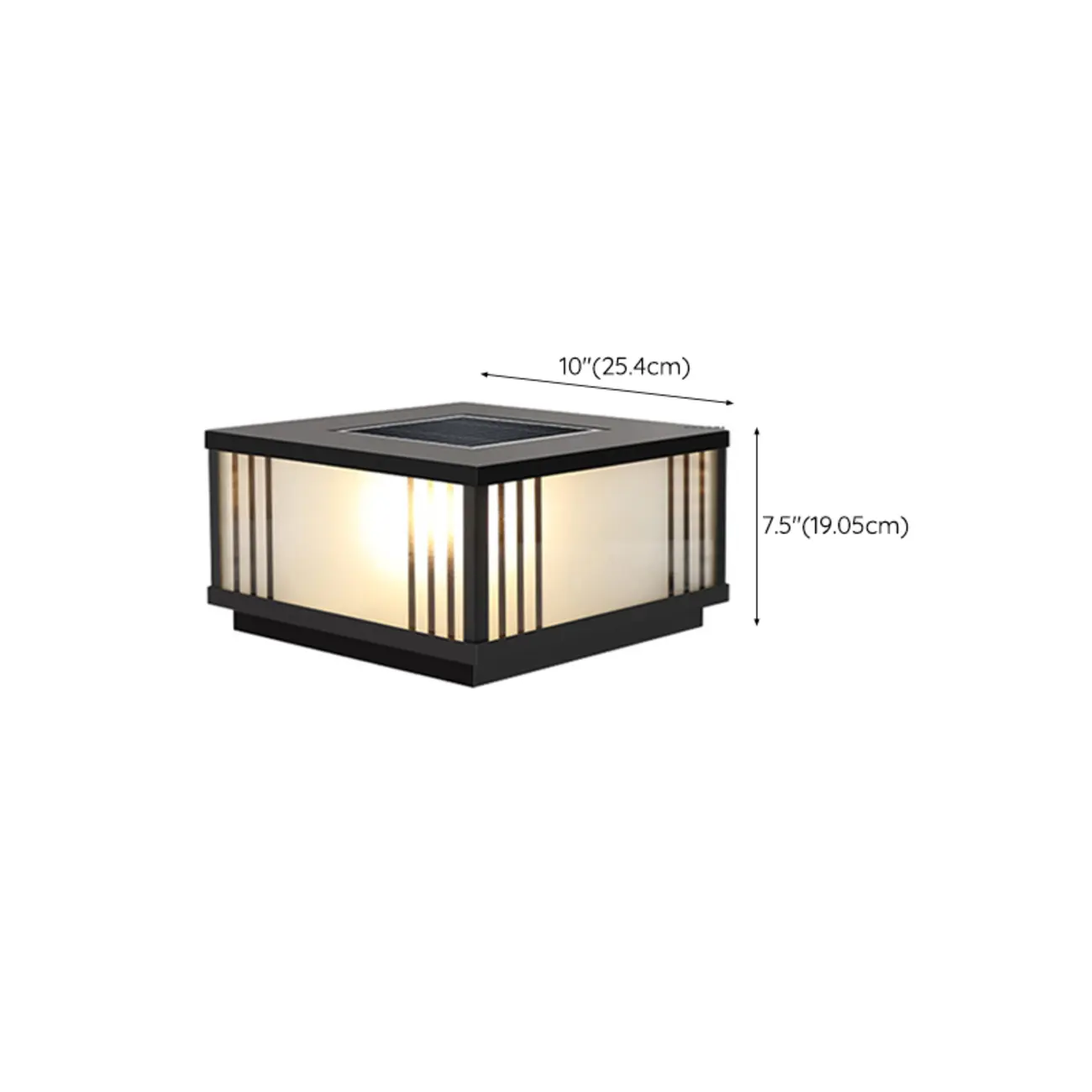 Square Solar Black Metal Glass Post Cap Light Image - 18 | homeyfad