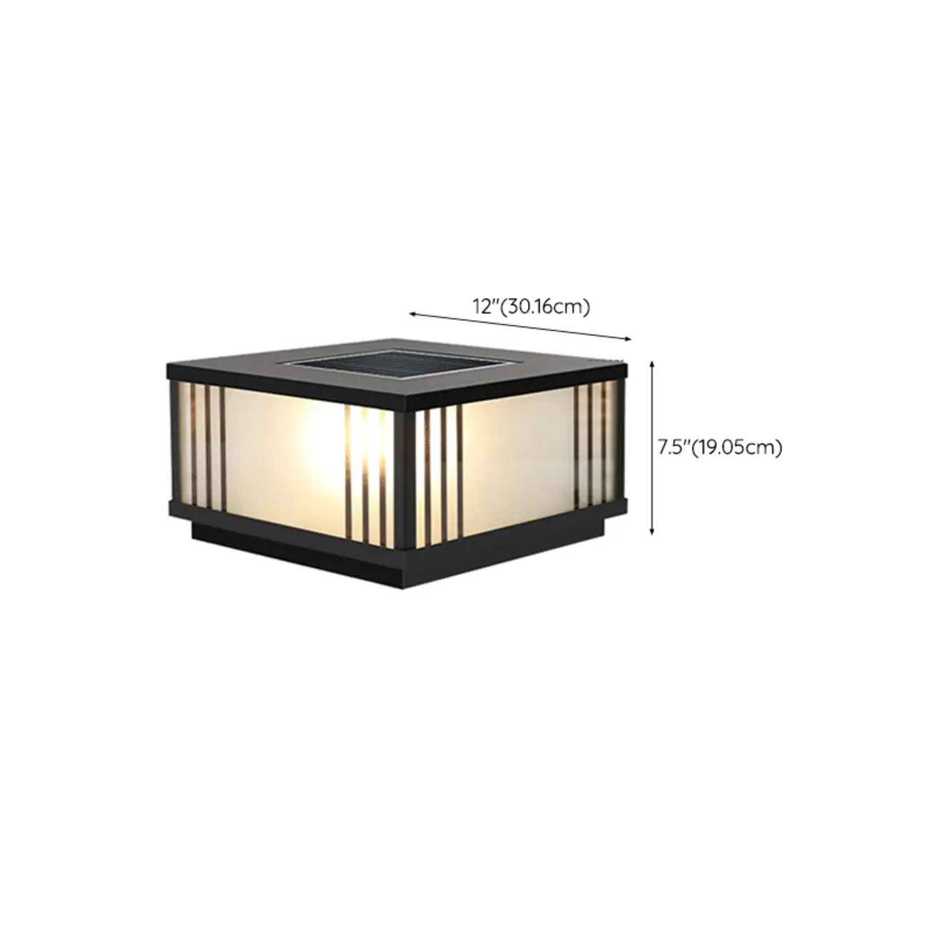 Square Solar Black Metal Glass Post Cap Light Image - 19 | homeyfad