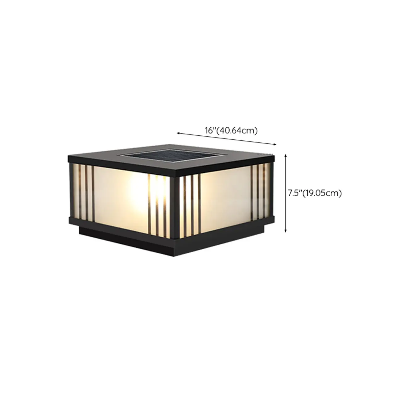 Square Solar Black Metal Glass Post Cap Light Image - 20 | homeyfad