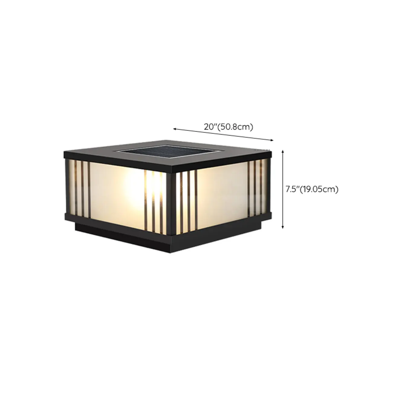 Square Solar Black Metal Glass Post Cap Light Image - 21 | homeyfad