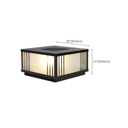 Square Solar Black Metal Glass Post Cap Light Image - 21
