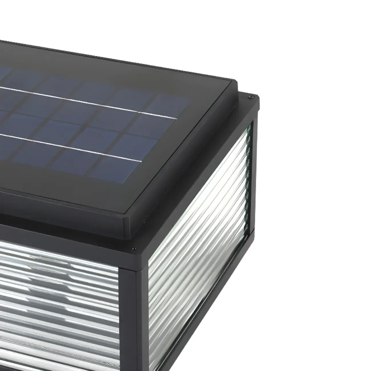 Black Metal Clear Glass Solar Post Cap Light Image - 7