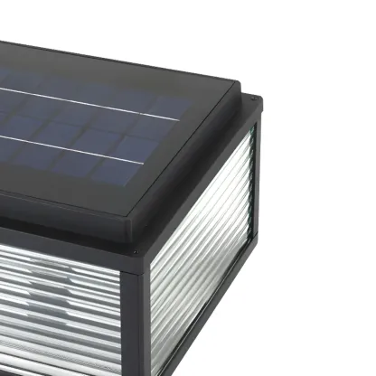 Black Metal Clear Glass Solar Post Cap Light Image - 7