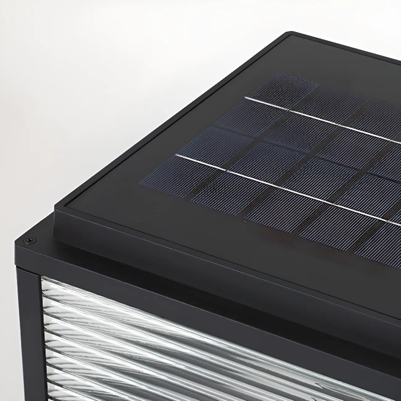 Black Metal Clear Glass Solar Post Cap Light Image - 6 | homeyfad