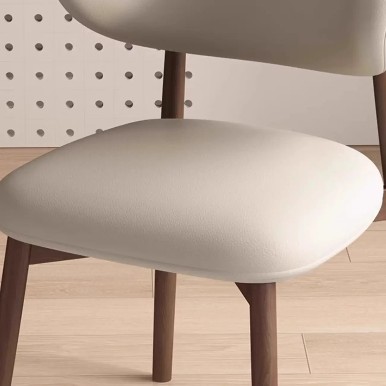 Modern Leather Wood Dining Chair Set of 2 Image - 13 | homeyfad