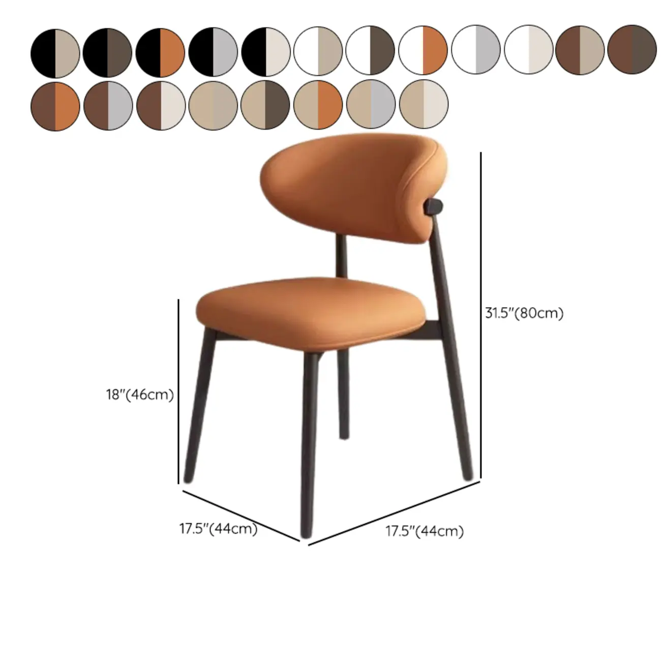 Modern Leather Wood Dining Chair Set of 2 Image - 15 | homeyfad