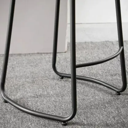 Natural Wood Curved Seat Backless Counter Bar Stools Image - 8