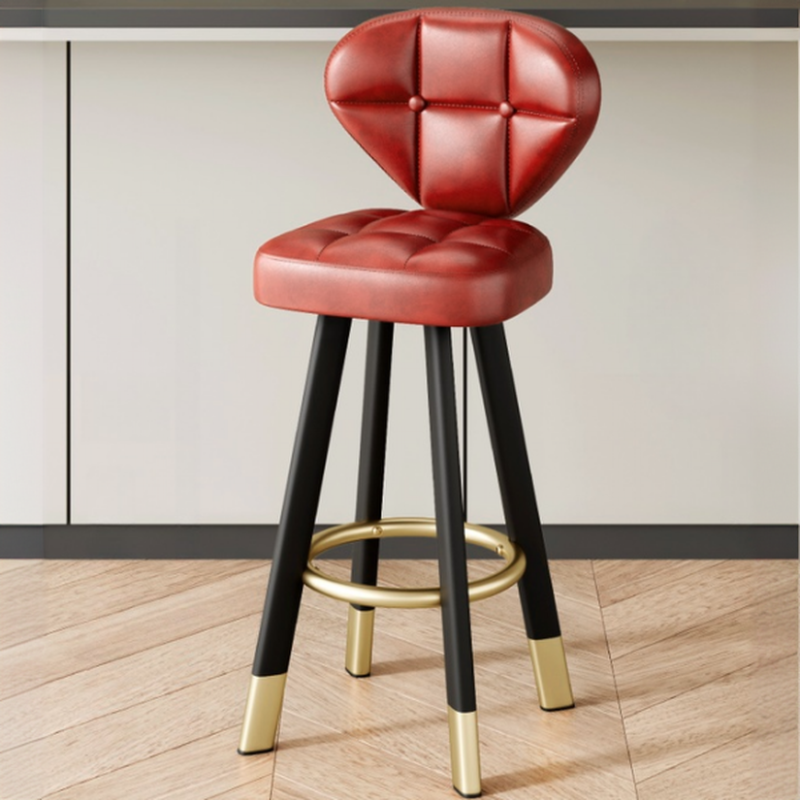 Modern Tufted Counter Height Bar Stools with Metal Footrest | homeyfad