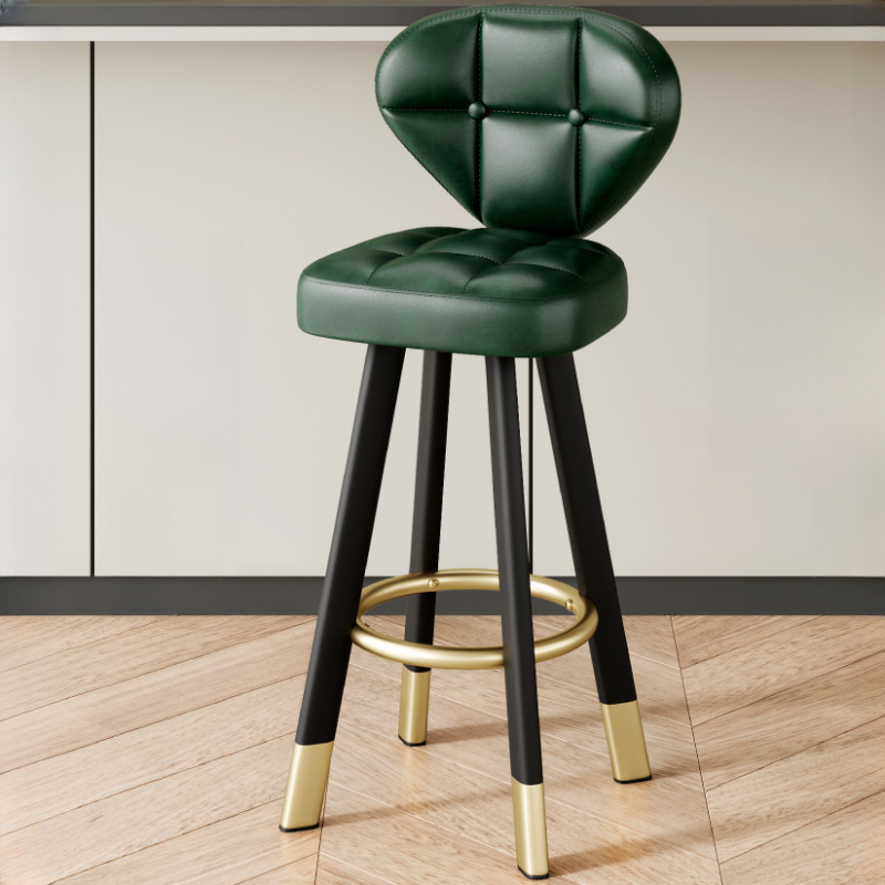 Modern Tufted Counter Height Bar Stools with Metal Footrest | homeyfad
