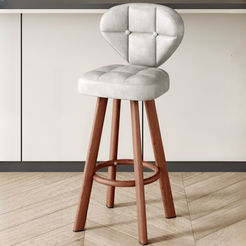 Modern Tufted Counter Height Bar Stools with Metal Footrest | homeyfad
