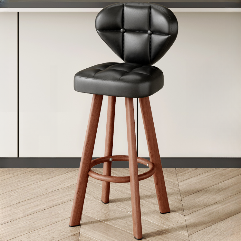 Modern Tufted Counter Height Bar Stools with Metal Footrest | homeyfad