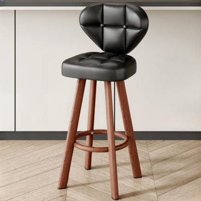 Modern Tufted Counter Height Bar Stools with Metal Footrest