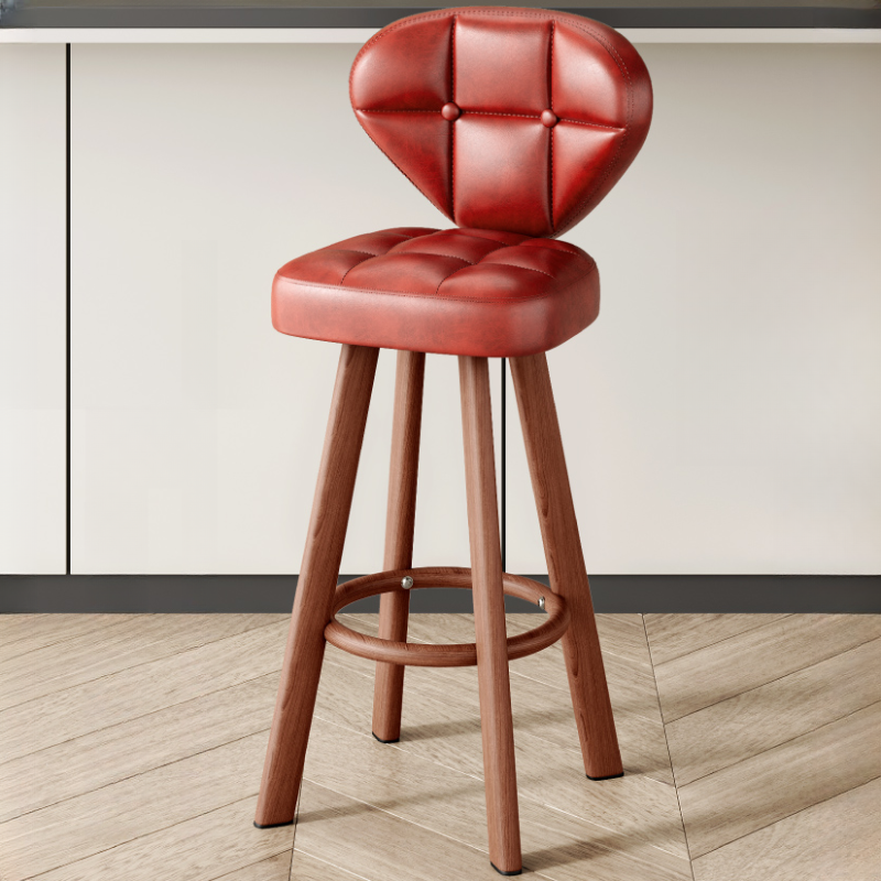Modern Tufted Counter Height Bar Stools with Metal Footrest | homeyfad