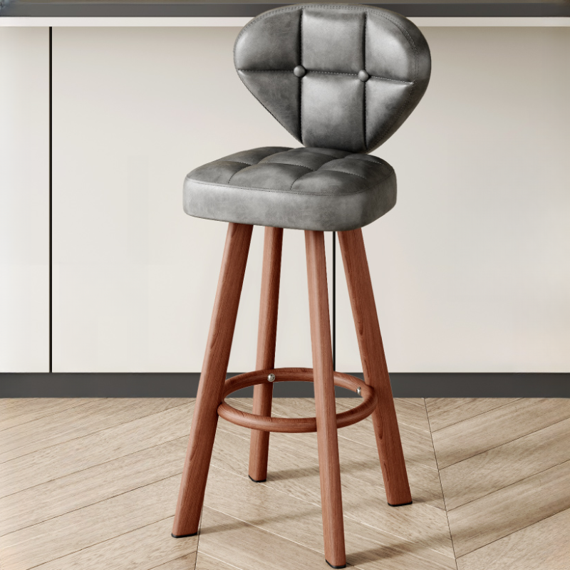 Modern Tufted Counter Height Bar Stools with Metal Footrest | homeyfad