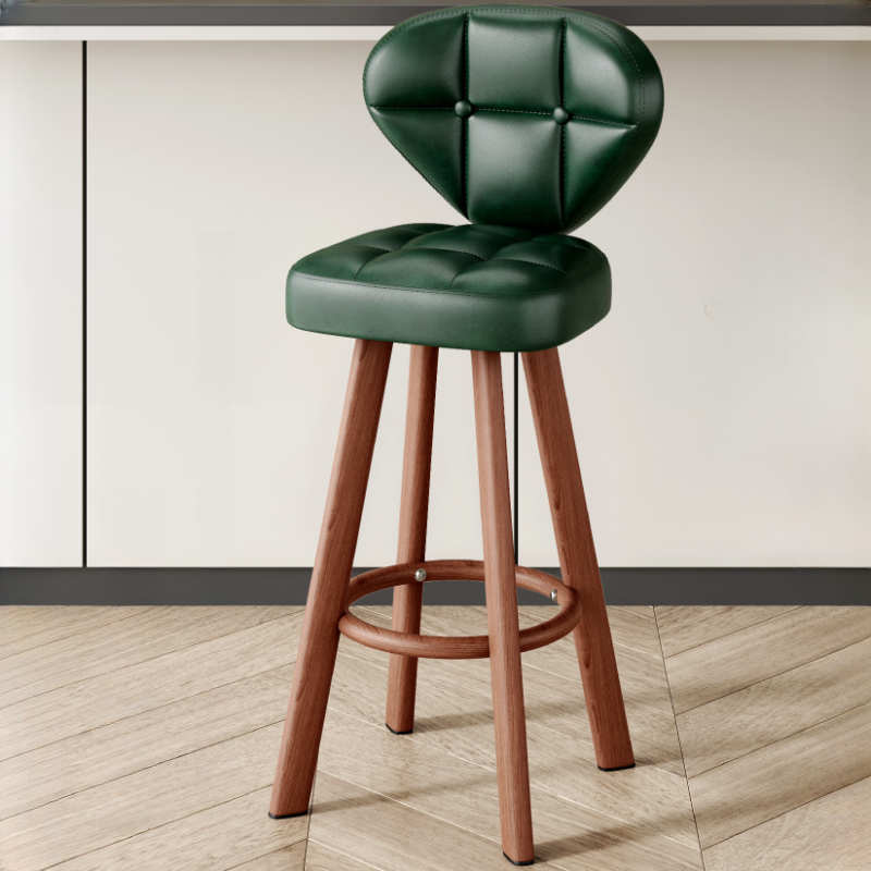 Modern Tufted Counter Height Bar Stools with Metal Footrest | homeyfad