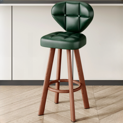 Modern Tufted Counter Height Bar Stools with Metal Footrest