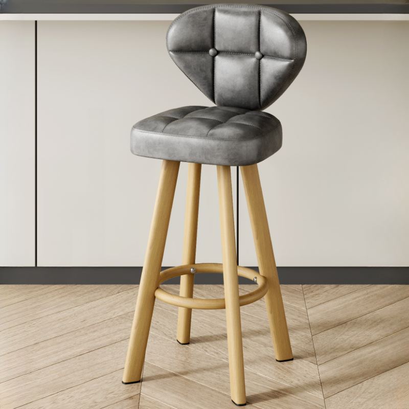 Modern Tufted Counter Height Bar Stools with Metal Footrest | homeyfad