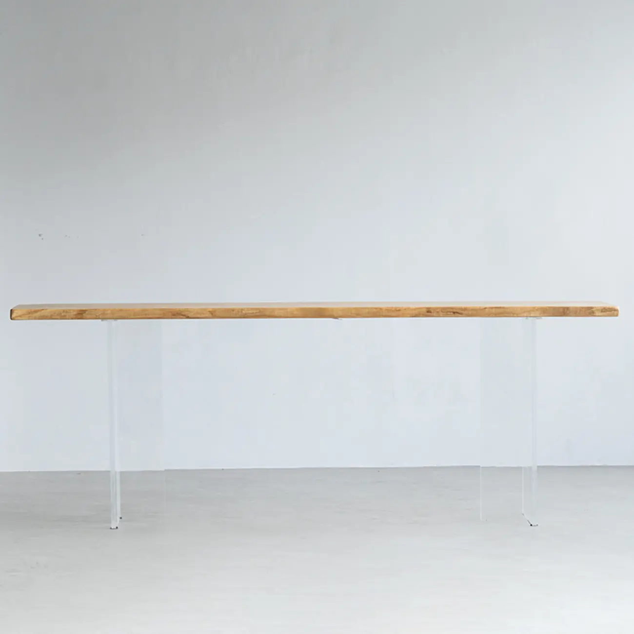 Scandinavian Clear Plastic Base Bar Tables with Wooden Top Image - 3 | homeyfad