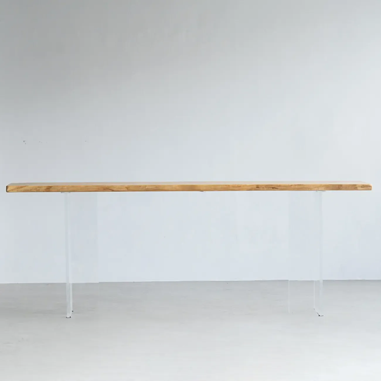Scandinavian Clear Plastic Base Bar Tables with Wooden Top Image - 3